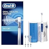 Oral-B, Sistema de Limpieza Irrigador Bucal con Tecnología Braun, 4 Cabezales, Blanco/Azul