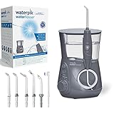 Waterpik Ultra Irrigador de Sobremesa Profesional con Agua a Presión y Sistema Avanzado de Control de Presión Mediante 10 Posiciones con 7 Boquillas, Eliminación de Placa Dental, Gris (WP-667UK-EU)